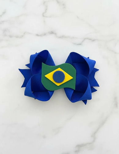 Laço Boutique Luxo Brasil Copa Do Mundo Faixa De Seda Azul Royal