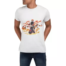 Polera Naruto Anime Manga Uzumaki Fuego Estampada De Algodon