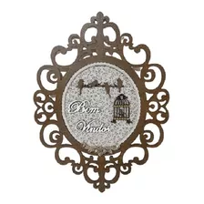 Placa Bem Vindos Mdf Arabesco Decorativa 22 X 30cm