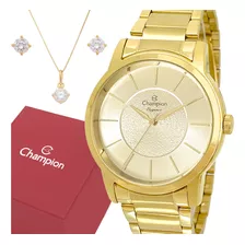 Relógio Feminino Champion Dourado Luxo Prova Dágua Original