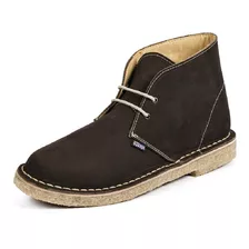 Desert Boot London Style Sola Crepe Couro E Forrada Em Couro