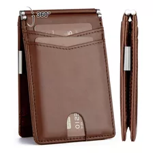 Billetera De Hombre Gsg Doble Cara Minimalista Marron Oscuro