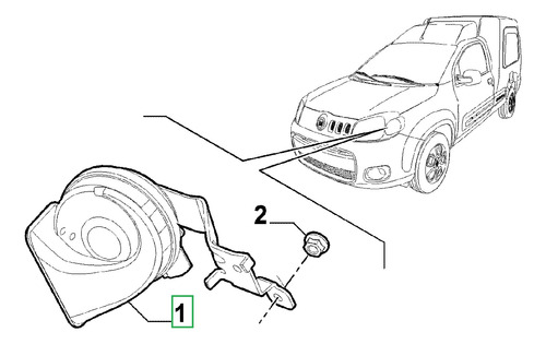 Bocina Claxon Palio Weekend Adventure Fiat 13/18 Foto 3