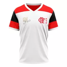 Camisa Infantil Flamengo Zico Retro Mundial 1981 Branca