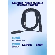 Cable Audio Espiral Extensión P/audífono 0.90mts