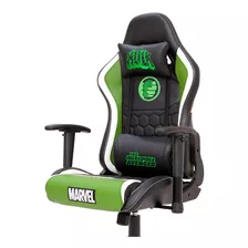 Cadeira Gamer Marvel Hulk Gaming Pro Reclinável Braço 3d Cor Verde E Preto Material Do Estofamento Couro Sintético