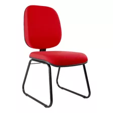 Cadeira Diretor Sky C/ Lamina De Aço Reforçada - Igrejas Cor Vermelho Material Do Estofamento Tecido J. Serrano