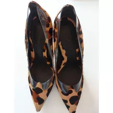 Scarpin Sapato Feminino Animal Print C/ Vinil Transparente