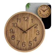 Relógio De Parede Wood Em Plástico 25,4 X 3,8 Cm Lyor Bambu