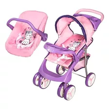 Combo Cuna Coche Porta Bebe Para Muñecas Doll Kit Bebesit