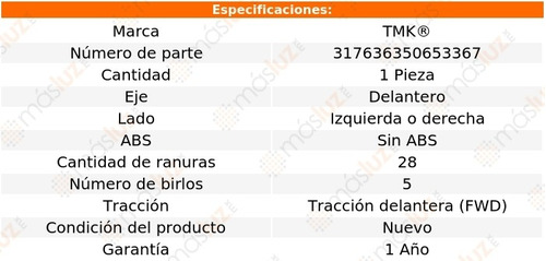 1- Maza Delantera Izq/der Sin Abs Mazda 6 V6 3.0l 03/08 Tmk Foto 2