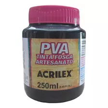 Tinta Pva Fosca 250ml Ref 520 Preto Acrilex Artesanato Preta