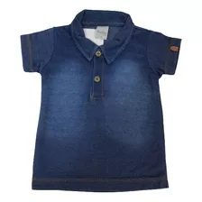 Camisa Polo Jeans Piquet Estonada Luxo Menino Katita 2290