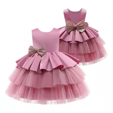 Bello Vestido Princesa Niña Tutu Fiesta Bautizo Y Navidad 