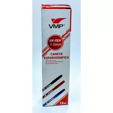 Caneta Esferografica Vmp Vx-pen 1mm 12un Preto