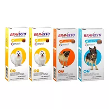 Combo Bravecto (2) 2 A 4,5kg + (1) 4,5 A 10kg + (1)20 A 40kg