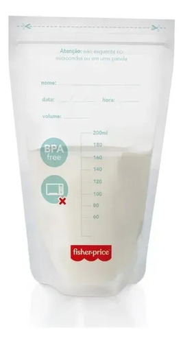 Kit 50 Sacos Para Guardar Leite 200ml Livre De Bpa Multikids