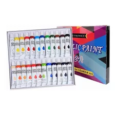 24 Colores Pintura Acrílica,pigmento Pintado A Mano 12ml