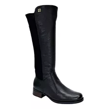 Bota Pegada Montaria Diana Cano Longo Couro 282063 Preto