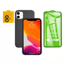 Silicone Case + Ceramico + Vidrio Camara Para iPhone 11