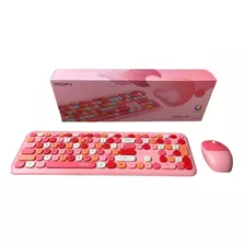 Combo Inalámbrico Teclado Y Mouse Mofii 666 2,4g Rosa