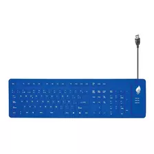 Teclado Para Pc Qwerty Green Leaf Flexible 18-8338 Color Del Teclado Azul