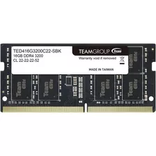 Memoria Ram Elite Color Negro 16gb 1 Team Group Ted416g3200c22-s01