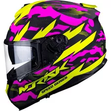 Capacete Feminino Norisk Strada Commando Rosa Camuflado Cor Rosa Amarelo Fosco Tamanho Do Capacete 60