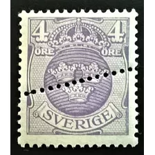 Suecia, Sello Yv. 75 4ö Viol Error Dentado 1911 Mint L13509