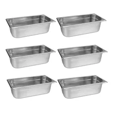 Cuba Gastronor Gn 1/3x100mm 176x325mm Aço Inox E=0,7mm 6 Pçs