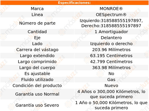 1_ Amortiguador Delantero Oespectrum Gas Strada 2007/2014 Foto 3