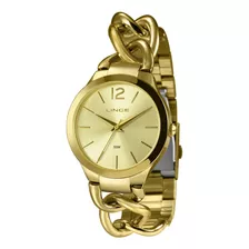 Relógio Lince Feminino Dourado Com Pulseira De Elos