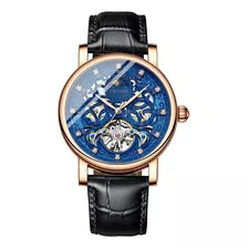 Reloj Tevise T867d, Cuerda Automática Moon Phase Leather