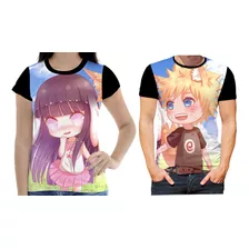 Kit Camiseta Camisa Namorados Casal Naruto Hinata Anime 07