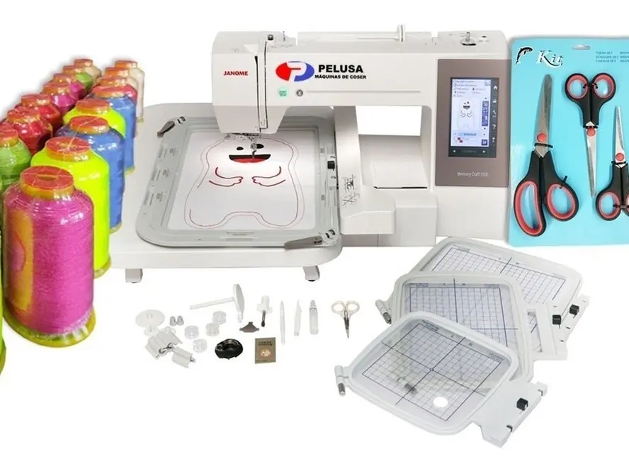 Bordadora Janome Mc 550e + 17 Hilos Y 3 Tijeras De Regalo!!