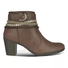 Bota Feminina Luxo Cano Baixo Preta Couro Legitimo + Brinde