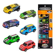 Carrinhos Miniatura Coleção Kit 6 Estilos Coloridos Decorado