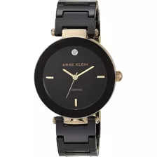 Anne Klein - Reloj De Pulsera De Cerámica Con Diamantes Color De La Correa Negro