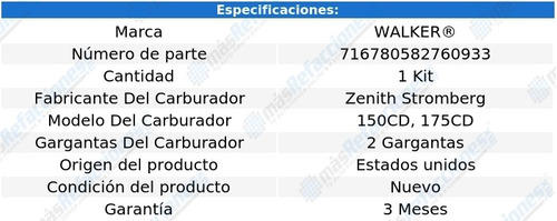 Kit Para Carburador Grantura L4 1.2l De 1957 A 1961 Walker Foto 2