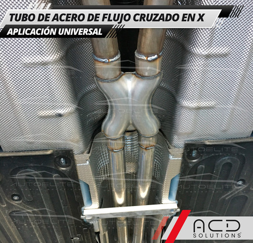 Escape Tuberia Acero En X Flujo Cruzado 2.5p Cualquier Motor Foto 7