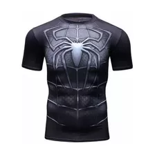 Playera Camisa Spiderman Hombre Araña Black Avengers Licra