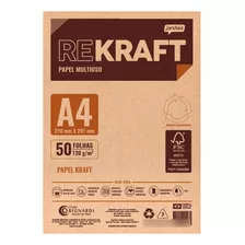 Papel Kraft A4 120g Impressão Convite Cartão Tag 50 Folhas