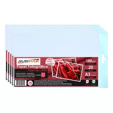 Papel Fotográfico Dupla Face Brilhante A3 180g/m² 100 Folhas Cor Branco