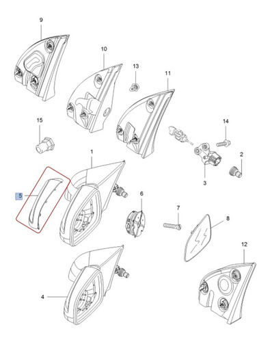 Carcasa Espejo Lateral Derecho Opel Astra 1.8 2006 A 2014 Foto 2