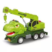 Caminhão Dinotruck Tiranossauro Marrom Fricção E Som