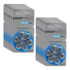 60 Pilhas Baterias 675/pr 44 Para Implante Coclear Power One