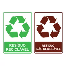Adesivo Para Lixo/lixeira Reciclável 16x12 Em Vinil Resisten