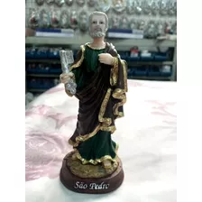 Imagem Sao Pedro Escultura De Resina 15cm. Fe Devocao