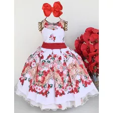 Vestido Floral Rosas Vermelhas Yarg Modas 