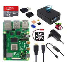 Kit Raspberry Pi 4 Pi4 2gb Fonte Micro Sd Case Cooler Hdmi